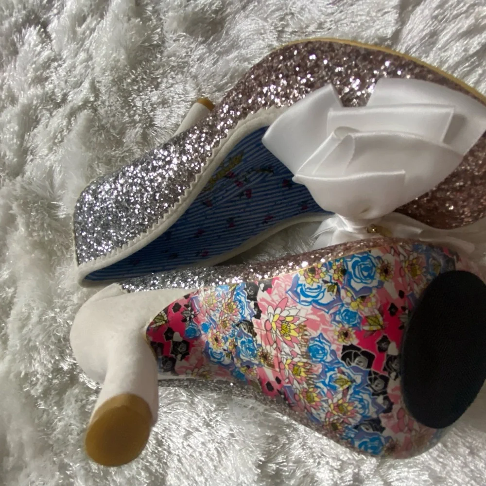 IRREGULAR CHOICE Women’s Ombre Glitter Bow Heels